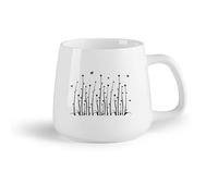 AYUEHBN Frutta in ceramica Tazze da caffè in gres con manico Piante Fiori Farfalle Naturali Vivaio （14oz/400ml） Elegante e resistente - Adatto al microonde e alla lavastoviglie