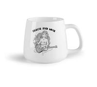 AYUEHBN Frutta in ceramica Tazze da caffè in gres con manico Stile di vita hippie, pace e amore （14oz/400ml） Caffè, tè, latte macchiato, latte, cacao, succhi di frutta e altre bevande calde