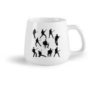 AYUEHBN Frutta in ceramica Tazze da caffè in gres con manico Suonatore di chitarra acustica Sound Music School （14oz/400ml） Ottimo regalo per gli innamorati