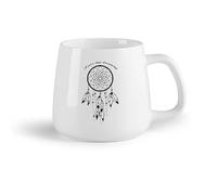 AYUEHBN Frutta in ceramica Tazze da caffè in porcellana Acchiappasogni, talismano, citazione, non smettere mai di sognare （14oz/400ml） per casa o lavoro