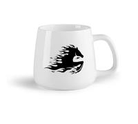 AYUEHBN Frutta in ceramica Tazze da caffè in porcellana Cavallo fantastico di fiamma di mustang al galoppo di animali selvatici （14oz/400ml） per casa o lavoro