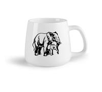 AYUEHBN Frutta in ceramica Tazze da caffè in porcellana Famiglia di elefanti africani Africa Animali della giungla Casa （14oz/400ml） per casa e ufficio