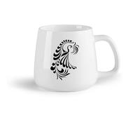 AYUEHBN Frutta in ceramica Tazze da caffè in porcellana Incredibile uccello fantasy, fenice, simbolo di rinascita （14oz/400ml） Uso in bar o ristorante