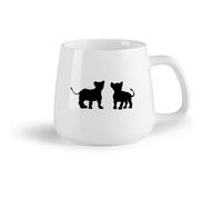 AYUEHBN Frutta in ceramica Tazze da caffè in porcellana Silhouette di un cucciolo di leone africano nello zoo （14oz/400ml） Ideale per casa e ufficio
