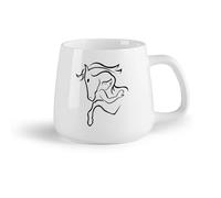 AYUEHBN Frutta in ceramica Tazze da caffè in porcellana Testa di ragazza dei cartoni animati, animale domestico, cavallo （14oz/400ml） per casa o lavoro