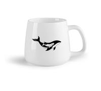 AYUEHBN Frutta in ceramica Tazze da caffè, tazze da tè e caffè Animali marini Cucciolo di orca assassina （14oz/400ml） per bevande calde, latte macchiato, cappuccino