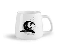 AYUEHBN Frutta in ceramica Tazze da caffè, tazze da tè e caffè Balenottera assassina Orca Mare Oceano Animale （14oz/400ml） Ideale per casa e ufficio