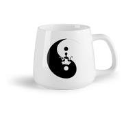AYUEHBN Frutta in ceramica Tazze da caffè, tazze da tè e caffè Cerchio yoga seduto con simbolo Yin Yang （14oz/400ml） per bevande calde, latte macchiato, cappuccino