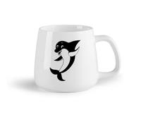 AYUEHBN Frutta in ceramica Tazze da caffè, tazze da tè e caffè Delfino positivo, animale marino （14oz/400ml） Regalo divertente per amanti del caffè, migliori amici, colleghi e amici