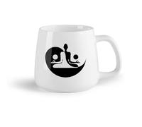 AYUEHBN Frutta in ceramica Tazze da caffè, tazze da tè e caffè Meditazione Zen Yin Yang Yoga （14oz/400ml） Caffè, tè, latte macchiato, latte, cacao, succhi di frutta e altre bevande calde