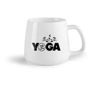 AYUEHBN Frutta in ceramica Tazze da caffè, tazze da tè e caffè Studio di yoga Meditazione Buddismo Sanscrito （14oz/400ml） Un bel regalo di Natale