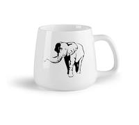 AYUEHBN Frutta in ceramica Tazze da caffè, tazze da tè e caffè Zoo per bambini di elefanti africani （14oz/400ml） Elegante e resistente - Adatto al microonde e alla lavastoviglie