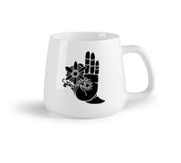 AYUEHBN Frutta in ceramica Tazze da tè, caffè e cioccolata calda Fiori per le mani Mehndi Induismo Sposa indù （14oz/400ml） Porcellana fine (ceramica)