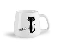 AYUEHBN Frutta in ceramica Tazze da tè, caffè e cioccolata calda Frase sul gatto: Miao, gattino carino （14oz/400ml） Perfetto per cucine, ristoranti e bar, ottima idea regalo