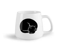 AYUEHBN Frutta in ceramica Tazze da tè, caffè e cioccolata calda Gatto addormentato, gattino, animale domestico （14oz/400ml） per caffè, avena, tè, facile da pulire