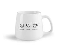 AYUEHBN Frutta in ceramica Tazze da tè, caffè e cioccolata calda Hippie Pace Amore Caffè Amante Negozio Cucina （14oz/400ml） per tè, caffè, infuso caldo