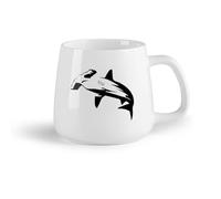 AYUEHBN Frutta in ceramica Tazze da tè, caffè e cioccolata calda Mare Oceano Animale Squalo Predatore （14oz/400ml） per bevande calde, latte macchiato, cappuccino