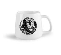 AYUEHBN Frutta in ceramica Tazze da tè, caffè e cioccolata calda Ragazza Adolescente Sirena Fiori Mare Oceano Mito （14oz/400ml） Un bel regalo di Natale