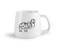 AYUEHBN Frutta in ceramica Tazze da tè, caffè e cioccolata calda Religione del loto dell'elefante indiano Buddismo （14oz/400ml） Porcellana fine (ceramica)