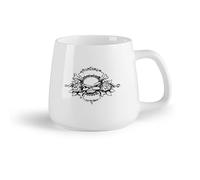 AYUEHBN Frutta in ceramica Tazze da tè, caffè e cioccolata calda Scheletro Teschio Ossa Fiori Rose Morte （14oz/400ml） Tazza da caffè in ceramica per cappuccino, tè, latte,