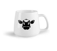 AYUEHBN Frutta in ceramica Tazze da tè, caffè e cioccolata calda Testa di mucca, contadino, animale di campagna （14oz/400ml） per tè, caffè, infuso caldo