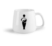 AYUEHBN Frutta in ceramica Tazze da tè, caffè e cioccolata calda Yin Yang Filosofia Cinese Meditazione Zen （14oz/400ml） Ottimo per casa, ufficio, bar, idee regalo