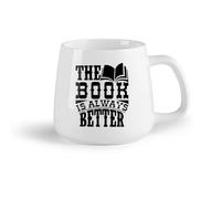 AYUEHBN Frutta in ceramica Tazze da tè e caffè eleganti Biblioteca Citazione Libro Sempre Migliore Libro Aperto Sala Lettura （14oz/400ml） per espresso