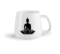 AYUEHBN Frutta in ceramica Tazze da tè e caffè Meditazione Mantra nello studio yoga della posizione del loto del fiore del Buddha （14oz/400ml） Bar o regalo