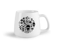 AYUEHBN Frutta in ceramica Tazze e tazzine alla moda Animali marini Polpo oceanico Subacqueo Cavalluccio marino （14oz/400ml） Uso in bar o ristorante