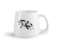 AYUEHBN Frutta in ceramica Tazze e tazzine alla moda Astratto Bellissimo Cavallo Ragazza Animale Domestico （14oz/400ml） Un bel regalo di Natale