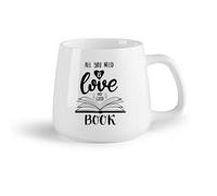 AYUEHBN Frutta in ceramica Tazze e tazzine alla moda Buone parole di citazione d'amore sulla lettura di un libro aperto （14oz/400ml） per casa o lavoro