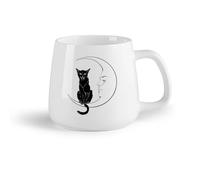 AYUEHBN Frutta in ceramica Tazze e tazzine alla moda Casa etnica grande e accogliente per gatti della notte di luna （14oz/400ml） Ideale per casa e ufficio