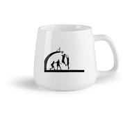 AYUEHBN Frutta in ceramica Tazze e tazzine alla moda Gioco di squadra di basket con giocatori che saltano la palla （14oz/400ml） e bevande calde, espresso