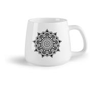 AYUEHBN Frutta in ceramica Tazze e tazzine alla moda Mandala Induismo Yoga Meditazione Fiore di Loto Ornamento （14oz/400ml） e adatte al microonde