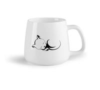 AYUEHBN Frutta in ceramica Tazze grandi per bevande calde Animale domestico Cane Cucciolo Gattino Che Dorme （14oz/400ml） per caffè, avena, tè, facile da pulire