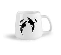 AYUEHBN Frutta in ceramica Tazze grandi per bevande calde Balena Oceano Animali marini Mare （14oz/400ml） Ufficio, casa, bar, lavabile in lavastoviglie e adatto al microonde