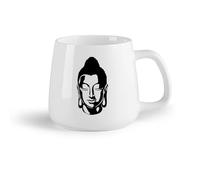 AYUEHBN Frutta in ceramica Tazze grandi per bevande calde Buddha Face Head Meditazione Buddismo Religione （14oz/400ml） per bevande calde, latte macchiato, cappuccino