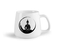 AYUEHBN Frutta in ceramica Tazze grandi per bevande calde Circle Buddha Yoga Studio Buddismo Meditazione Zen （14oz/400ml） Un bel regalo di Natale