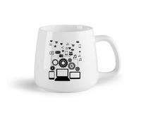 AYUEHBN Frutta in ceramica Tazze grandi per bevande calde Gadget di comunicazione sui social network （14oz/400ml） Tazza da caffè in ceramica per cappuccino, tè, latte,