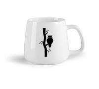 AYUEHBN Frutta in ceramica Tazze grandi per bevande calde Gufo sul ramo, uccello della foresta per bambini （14oz/400ml） Tazze da caffè in ceramica per casa o lavoro