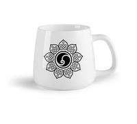 AYUEHBN Frutta in ceramica Tazze grandi per bevande calde Mandala Yoga Induismo Zen Yin Yang （14oz/400ml） Caffè, tè, latte macchiato, latte, cacao, succhi di frutta e altre bevande calde