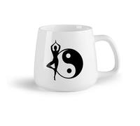 AYUEHBN Frutta in ceramica Tazze grandi per bevande calde Meditazione Zen Yoga simbolo Yin Yang （14oz/400ml） Regalo divertente per amanti del caffè, migliori amici, colleghi e amici