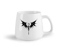 AYUEHBN Frutta in ceramica Tazze grandi per bevande calde Mitologia volante Drago Ali affilate （14oz/400ml） Lavabile in lavastoviglie, adatto al microonde, per ufficio e casa