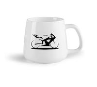 AYUEHBN Frutta in ceramica Tazze grandi per bevande calde Modello di moto da corsa sportiva （14oz/400ml） Elegante e resistente - Adatto al microonde e alla lavastoviglie