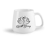 AYUEHBN Frutta in ceramica Tazze grandi per bevande calde Uomo all'interno di una casa di cura Lotus （14oz/400ml） Tazza da caffè in ceramica per cappuccino, tè, latte,