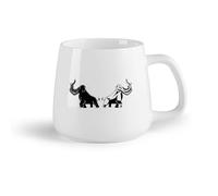 AYUEHBN Frutta in ceramica Tazze grandi per bevande calde Zanne di elefante Mammut Coppia Animali Predatore （14oz/400ml） Perfetto per cucine, ristoranti e bar, ottima idea regalo