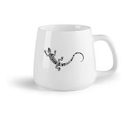 AYUEHBN Frutta in ceramica Tazze in ceramica con manici Bellissimo piccolo animale ornamentale a forma di lucertola agile （14oz/400ml） per uomo e donna