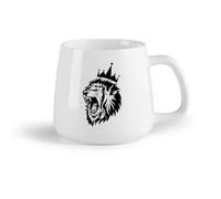 AYUEHBN Frutta in ceramica Tazze in ceramica con manici Il Re Leone, Predatore Tribale di Animali, Grotta dell'Uomo （14oz/400ml） e bevande calde, espresso