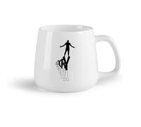 AYUEHBN Frutta in ceramica Tazze in ceramica con manici Parole di vittoria per l'obiettivo della forza di volontà dell'uomo （14oz/400ml） per uomo e donna