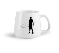 AYUEHBN Frutta in ceramica Tazze in ceramica con manici Surfista estremo, vacanza in spiaggia, mare, estate, onde （14oz/400ml） Ideale per casa e ufficio